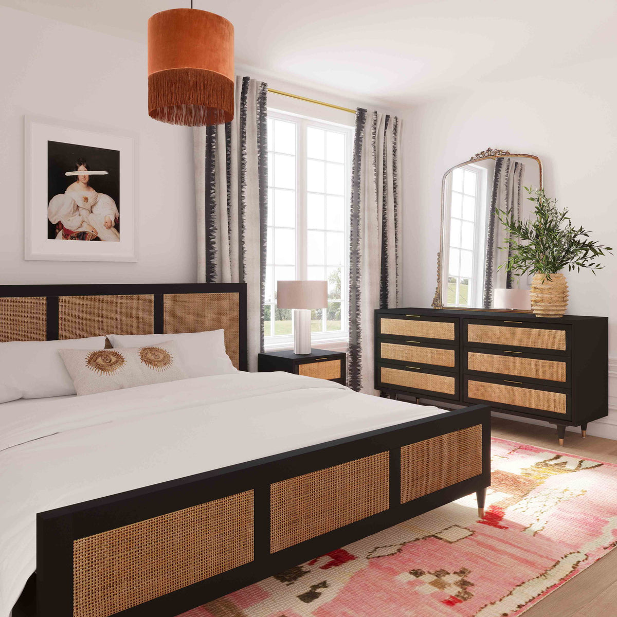 TOV Furniture Sierra panel bed with a sleek modern design featuring a headboard and sturdy frame in a contemporary style