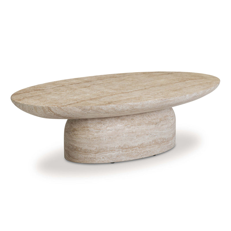 Sonia - Indoor / Outdoor Concrete Coffee Table - Faux Travertine - R&R Furniture Gallery (Fountain Valley, CA)