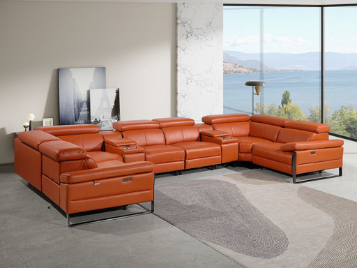 1246 - 8-Piece U-Shaped Modular Power Reclining Sectional With 4 Power Recliners And Power Headrest - R&R Furniture Gallery (Fountain Valley, CA)