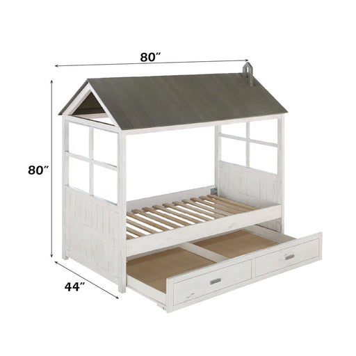 Tree House II - Twin Bed - Weathered White & Washed Gray - R&R Furniture Gallery (Fountain Valley, CA)