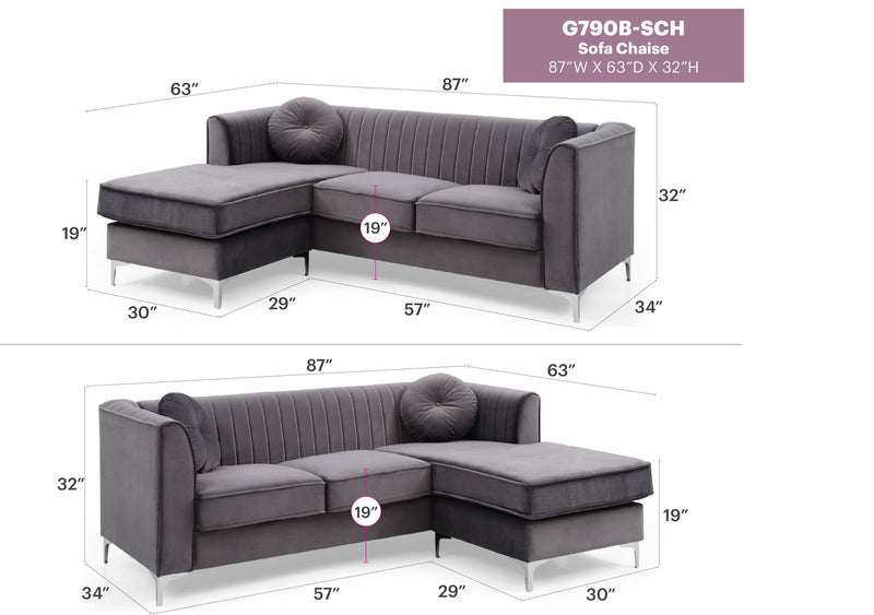 Delray - Micro Suede Sofa Chaise - R&R Furniture Gallery (Fountain Valley, CA)