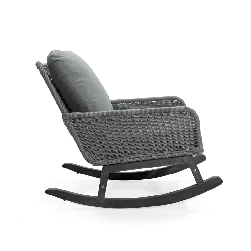 Contemporary Minimalist Wicker Rocking Chair With Soft Cushions And Durable Wooden Frame - R&R Furniture Gallery (Fountain Valley, CA)