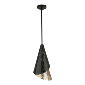 Apollo - 1 Light Mini Pendant - Black / Gold