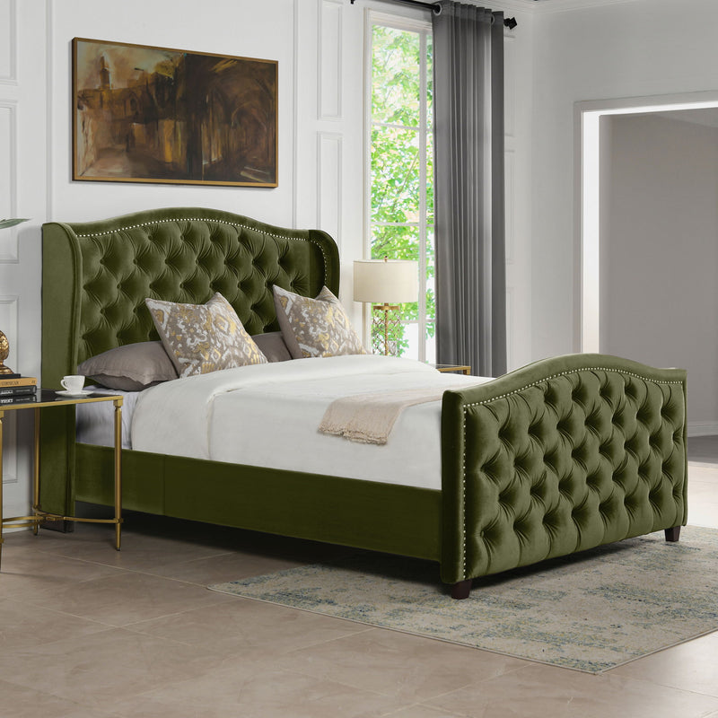 Marcella - Upholstered Shelter Headboard Bed Set - R&R Furniture Gallery (Fountain Valley, CA)