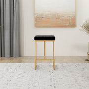 Joel - Upholstered Stool - Black / Gold - R&R Furniture Gallery (Fountain Valley, CA)