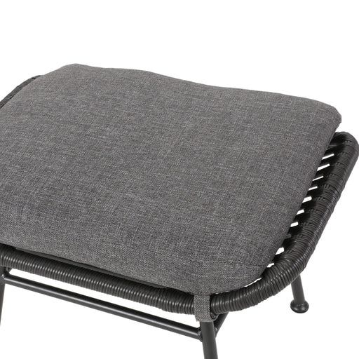 Outdoor Modern Boho Wicker Ottoman With Cushions (Set of 2) - R&R Furniture Gallery (Fountain Valley, CA)
