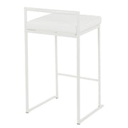 Lumi Source Fuji Simple Elegance contemporary stackable counter stool with sleek design and wooden legs.