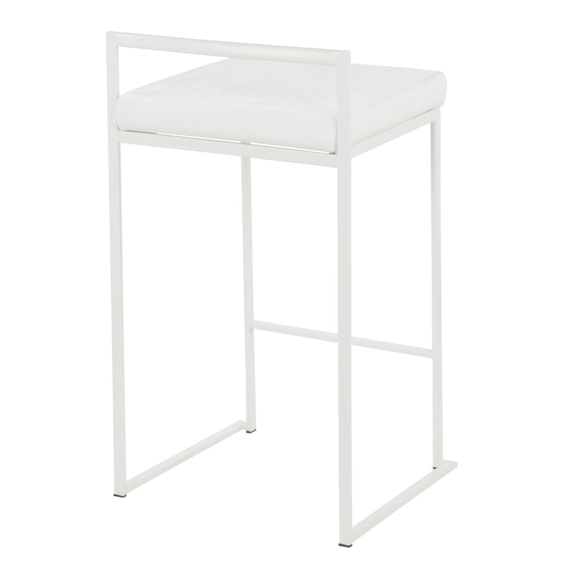 Lumi Source Fuji Simple Elegance contemporary stackable counter stool with sleek design and wooden legs.