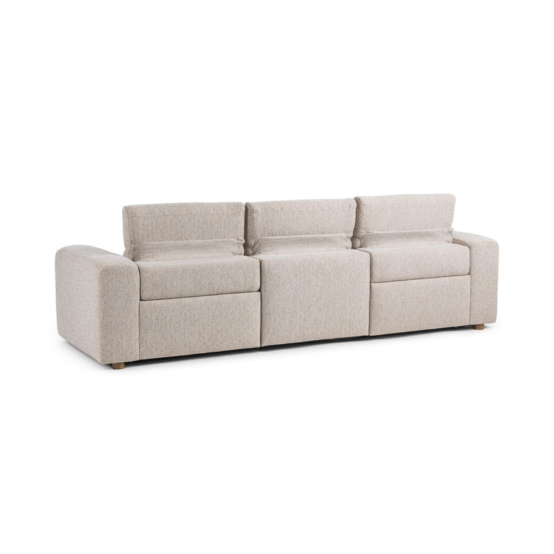 Beige Knoxville 3-piece stationary sectional sofa by Classic Home, shown with plush cushions and modern design.