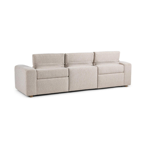 Beige Knoxville 3-piece stationary sectional sofa by Classic Home, shown with plush cushions and modern design.