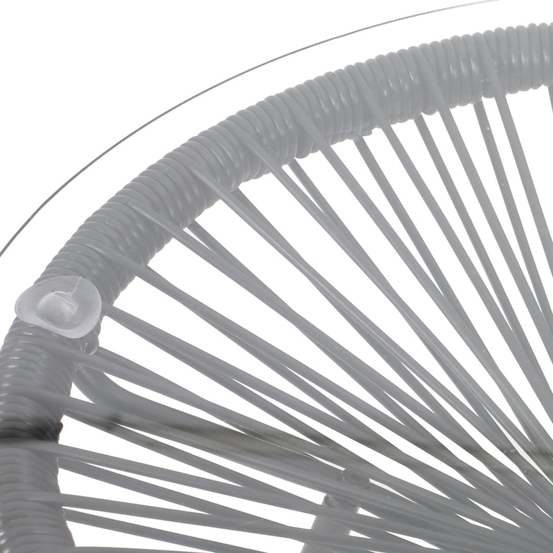 Nusa - Modern Rattan Side Table With Tempered Glass Top - R&R Furniture Gallery (Fountain Valley, CA)