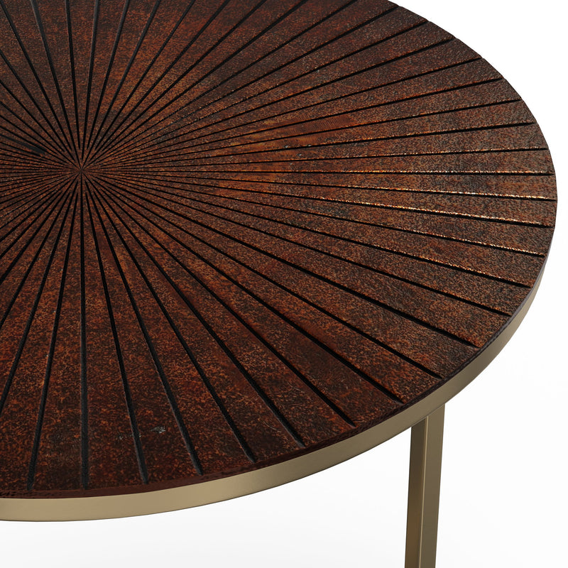 Drake - 2 Piece Nesting Table - Antique Nickel / Antique Copper - R&R Furniture Gallery (Fountain Valley, CA)