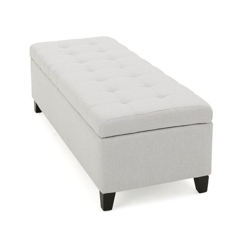 Upholstered Storage Ottoman Bench, Foot Rest For Bedroom - R&R Furniture Gallery (Fountain Valley, CA)