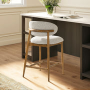Locke - Modern Upholstered Counter Stool With Frame - Salt / Pepper - R&R Furniture Gallery (Fountain Valley, CA)