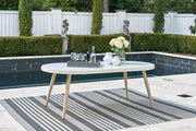 Seton Creek - Oval Dining Table With Umb Opt - White - R&R Furniture Gallery (Fountain Valley, CA)