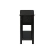 8th Street accent end table with two tiers, narrow design, lamp, and storage drawer, featuring a charming, stylish look.