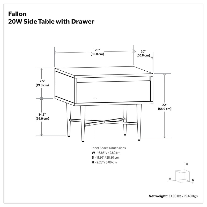 Fallon - End Table With Drawer - Natural - R&R Furniture Gallery (Fountain Valley, CA)