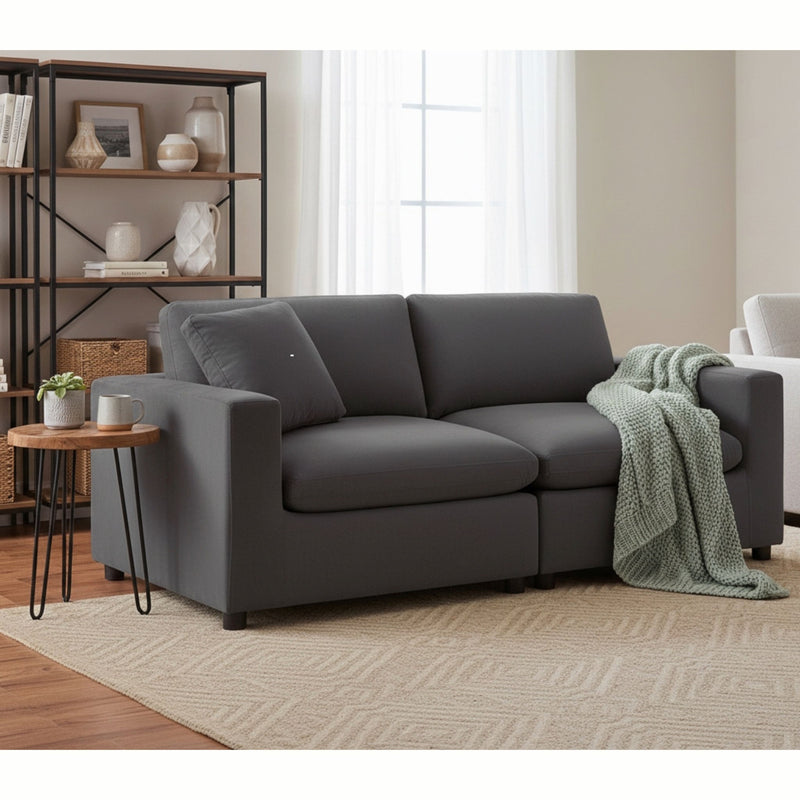 Caylie - Modular 2 Piece Sofa - Charcoal - R&R Furniture Gallery (Fountain Valley, CA)