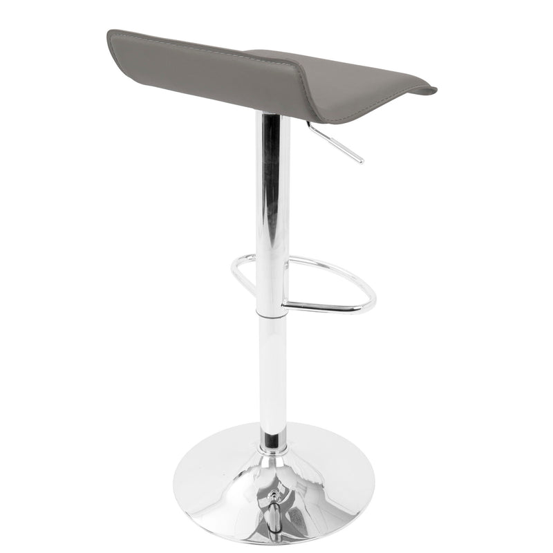 Set of two Lumi Source Ale contemporary adjustable barstools with wooden seats and metal bases, perfect for modern kitchen or bar area.