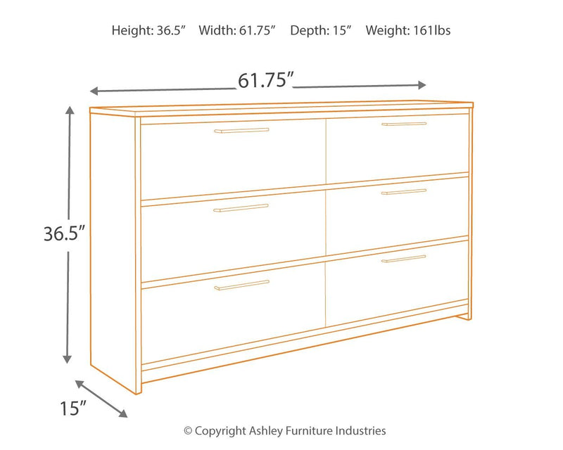 Baystorm - Six Smooth Drawer Dresser - R&R Furniture Gallery (Fountain Valley, CA)