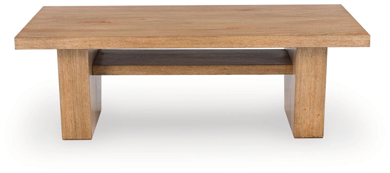 Kristiland - Rectangular Cocktail Table - Light Brown - R&R Furniture Gallery (Fountain Valley, CA)