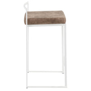 Lumi Source Fuji Simple Elegance contemporary stackable counter stool with sleek design and wooden finish, shown in a modern setting.