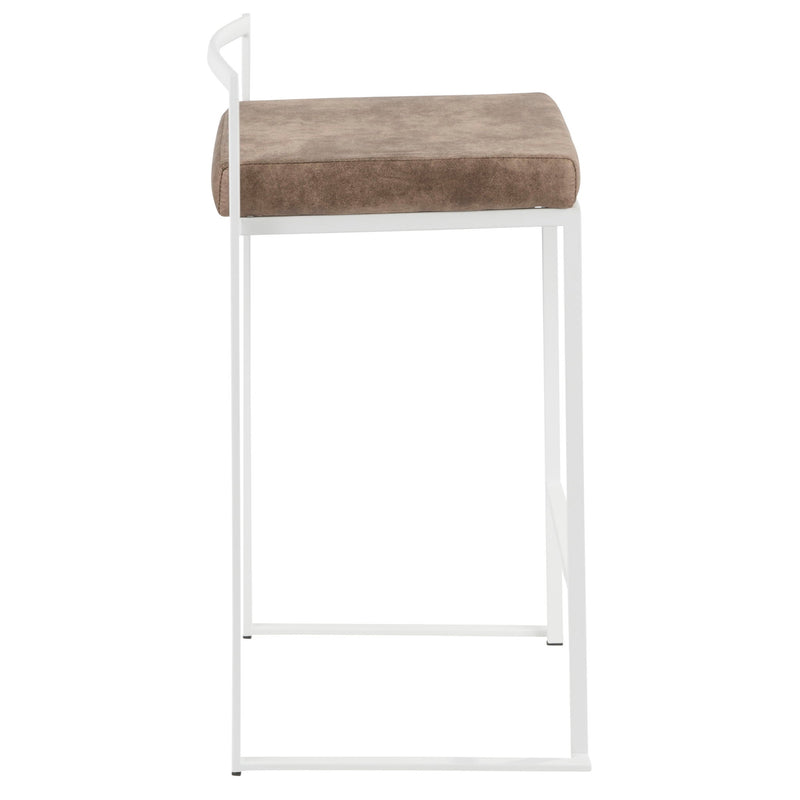 Lumi Source Fuji Simple Elegance contemporary stackable counter stool with sleek design and wooden finish, shown in a modern setting.