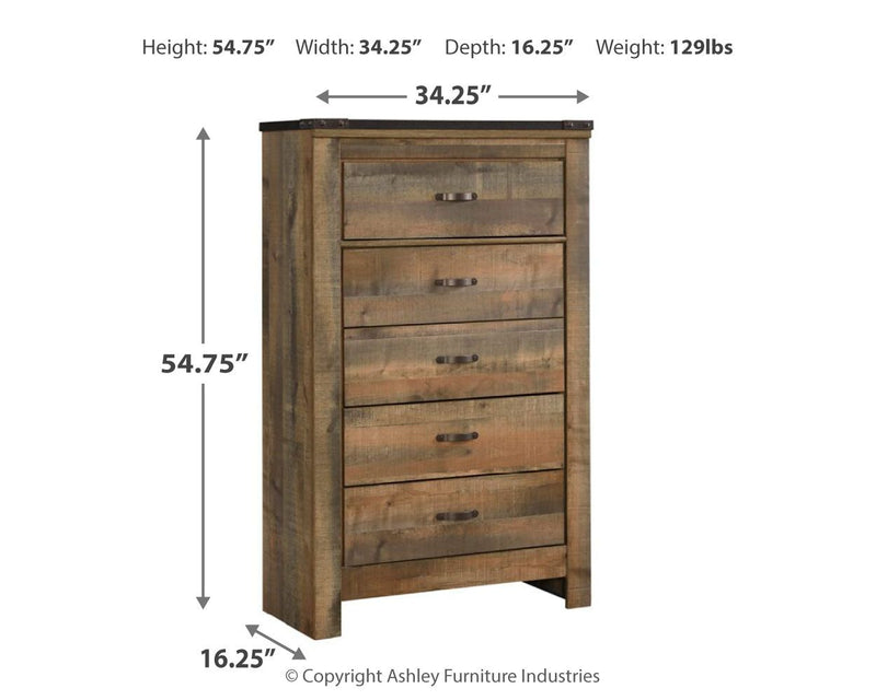 Trinell - Five Drawer Chest - Brown - R&R Furniture Gallery (Fountain Valley, CA)