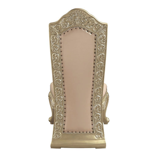 Vatican - Side Chair (Set of 2) - Synthetic Leather & Champagne Silver - R&R Furniture Gallery (Fountain Valley, CA)