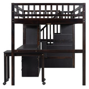 Loft Bed With Stairs, Bookshelf, Drawers, Desk & Wardrobe, Space Saving Multifunctional Furniture - R&R Furniture Gallery (Fountain Valley, CA)