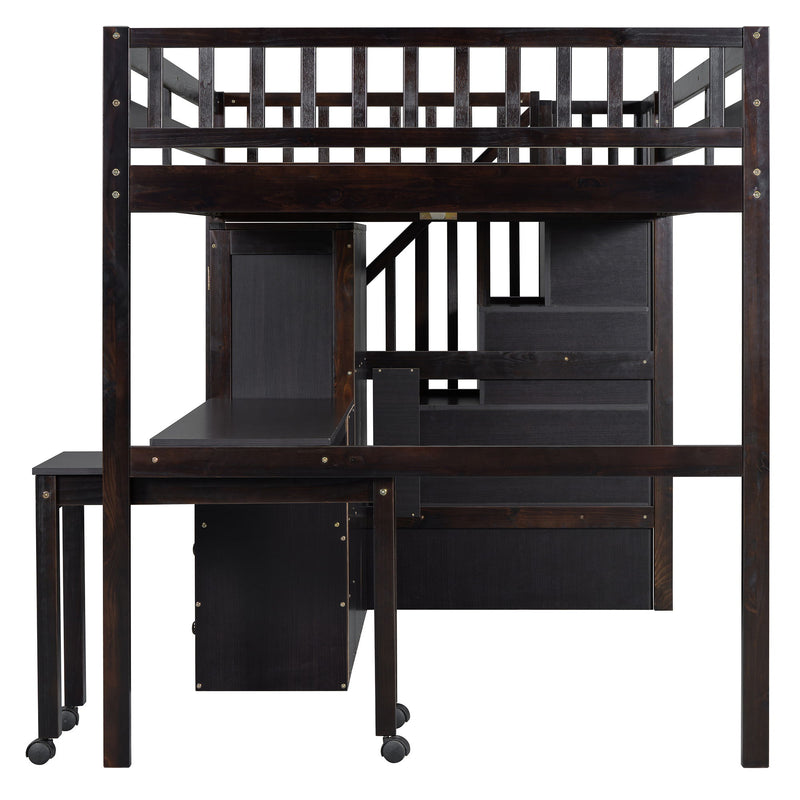 Loft Bed With Stairs, Bookshelf, Drawers, Desk & Wardrobe, Space Saving Multifunctional Furniture - R&R Furniture Gallery (Fountain Valley, CA)