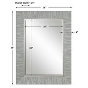 Uttermost Belaya wood wall mirror with gray frame, featuring a sleek, modern design perfect for contemporary interior decor.