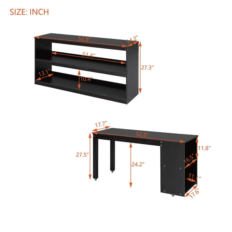 Loft Bed With Retractable Writing Desk And 3 Drawers With Storage Stairs And Shelves - R&R Furniture Gallery (Fountain Valley, CA)