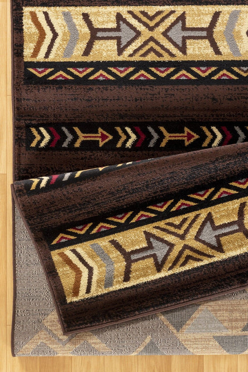 Tribes - 5'3" X 7'3" Southwest Area Rug - Brown - R&R Furniture Gallery (Fountain Valley, CA)