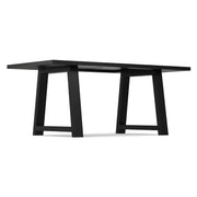 Simpli-Home Whitley dining table with wooden finish, rectangular shape, and sturdy legs, ideal for modern dining rooms.