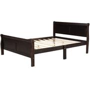 Platform Bed Frame Mattress Foundation Sleigh Bed With Headboard / Footboard / Wood Slat Suppor - R&R Furniture Gallery (Fountain Valley, CA)