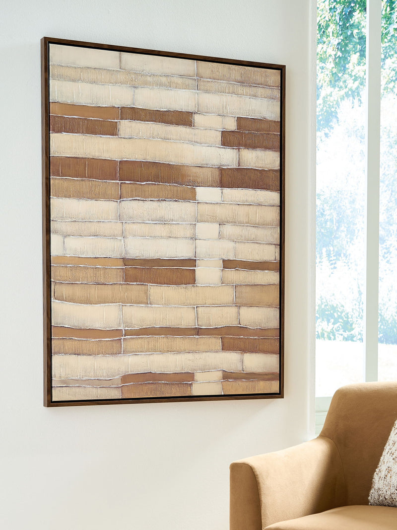 Kalanmore - Wall Art - Brown / Tan / White - R&R Furniture Gallery (Fountain Valley, CA)