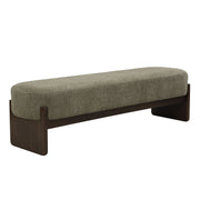 Noble House Loop Yarn Ottoman bench with woven loop design and neutral fabric, versatile for living room or entryway decor.