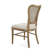 Classic Retro Dining Chair (Set of 2) With Rattan Backrest - Dark Brown / Beige - R&R Furniture Gallery (Fountain Valley, CA)