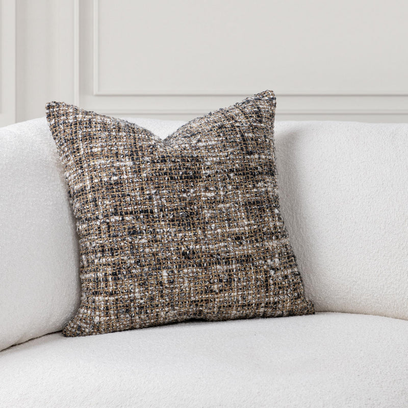 Black and ivory Villa Classics Porter accent pillow by Classic Home, featuring a stylish geometric design and plush fabric.