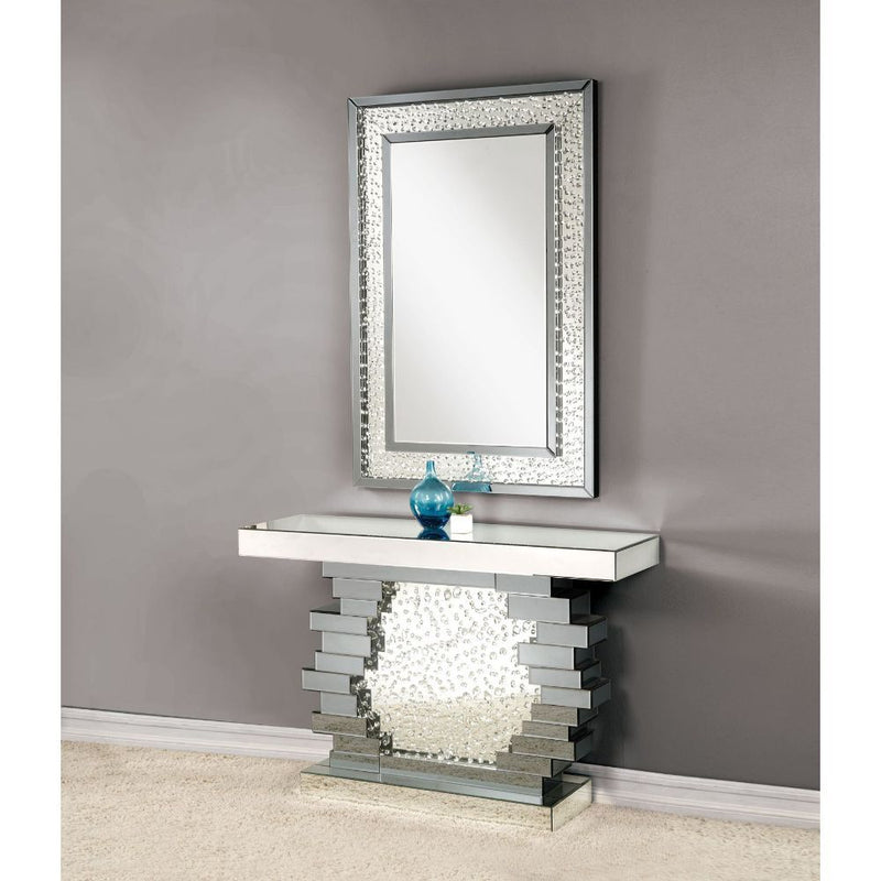 Nysa - 47" X 14" Console Table - Mirrored & Faux Crystals - R&R Furniture Gallery (Fountain Valley, CA)