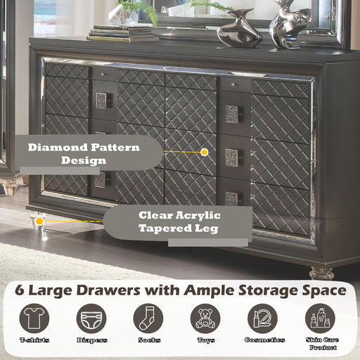 Sawyer - Dresser - Metallic Gray - R&R Furniture Gallery (Fountain Valley, CA)