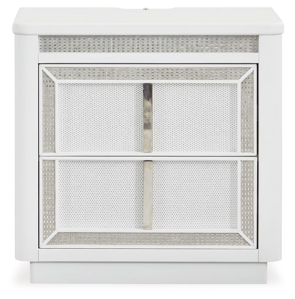 Chalanna - Two Drawer Night Stand - White - R&R Furniture Gallery (Fountain Valley, CA)