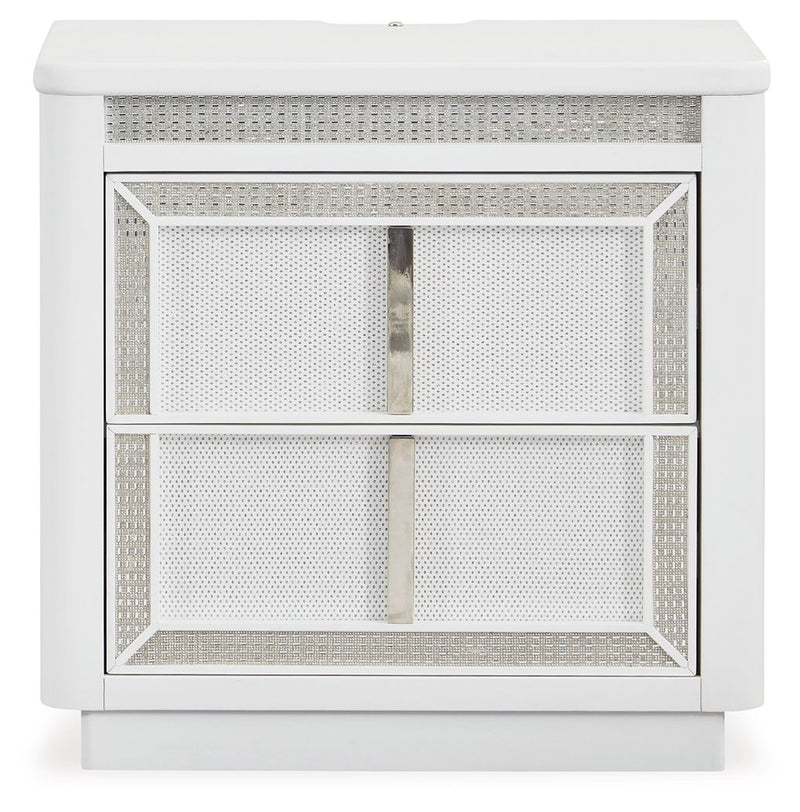Chalanna - Two Drawer Night Stand - White - R&R Furniture Gallery (Fountain Valley, CA)