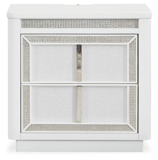 Chalanna - Two Drawer Night Stand - White - R&R Furniture Gallery (Fountain Valley, CA)