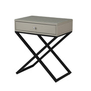 Koda - End Side Table Nightstand, Drawer And Cross Base - R&R Furniture Gallery (Fountain Valley, CA)