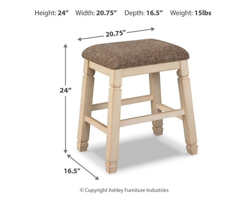 Bolanburg - Upholstered Stool (Set of 2) - Beige - R&R Furniture Gallery (Fountain Valley, CA)