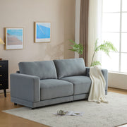 Modern Square Arm Sofa With Soft Fabric Upholstery, Deep Cushions - R&R Furniture Gallery (Fountain Valley, CA)