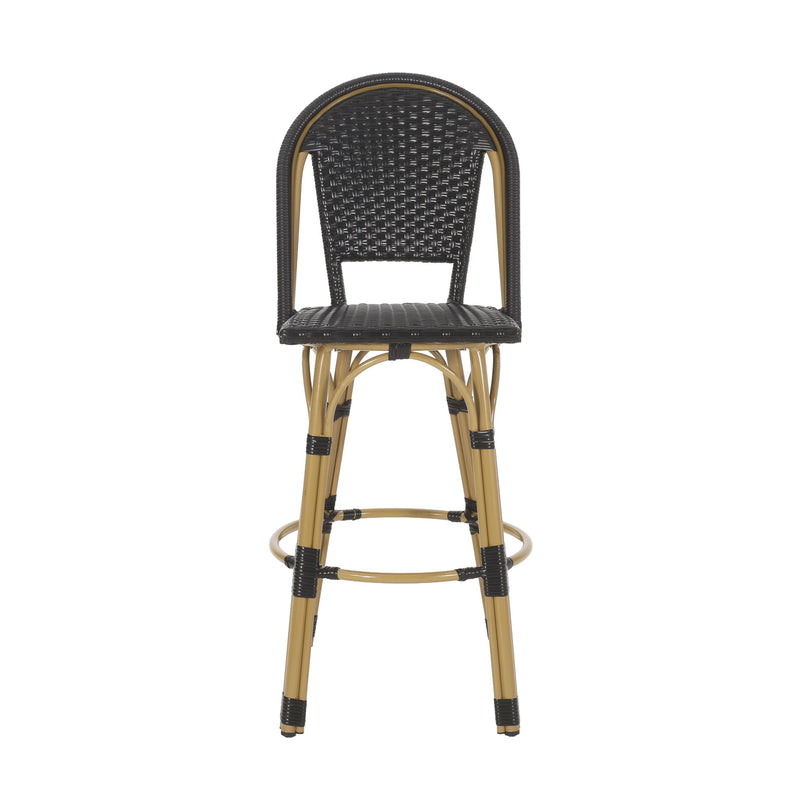 Outdoor Rattan And Aluminum French Barstools (Set of 2) - R&R Furniture Gallery (Fountain Valley, CA)