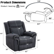 Domana - Power Recliner With Lift & Heating & Massage - Dark Blue Fabric - R&R Furniture Gallery (Fountain Valley, CA)